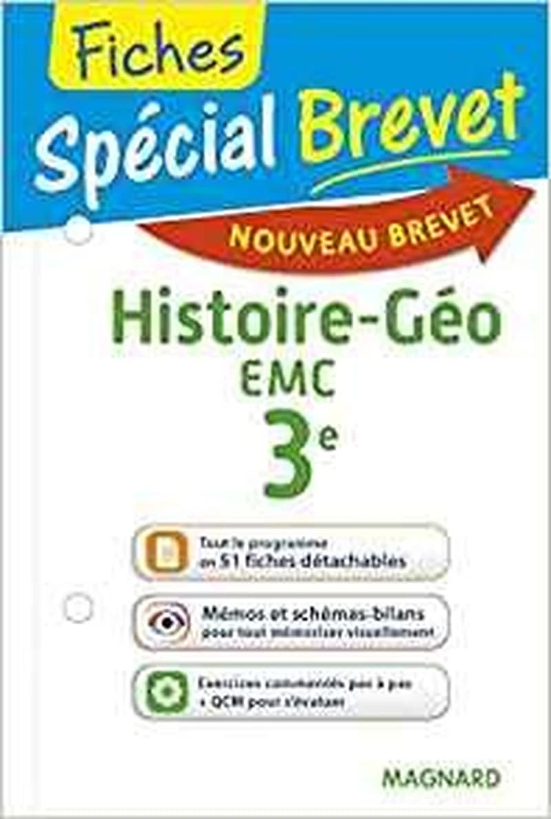 Fiches spécial brevet ; histoire-géo, EMC ; 3e (nouveau brevet)