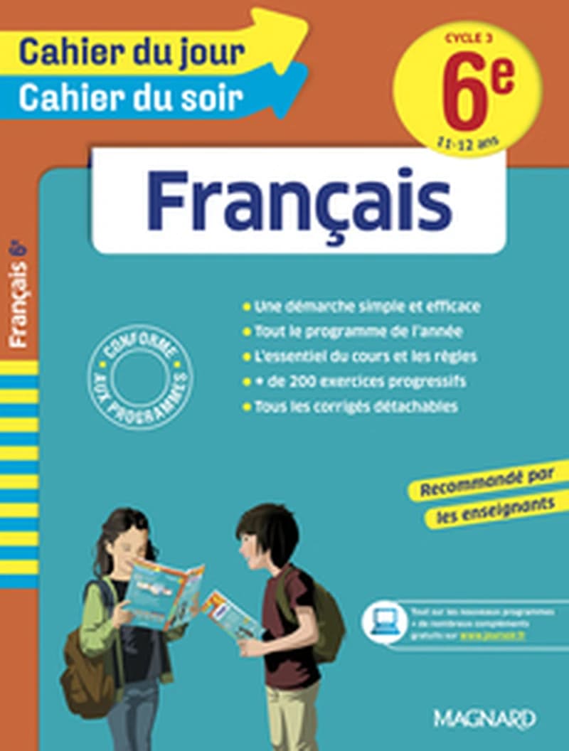 2016 CAHIER DU JOUR CAHIER DU SOIR FRANCAIS 6E 11 12 ANS