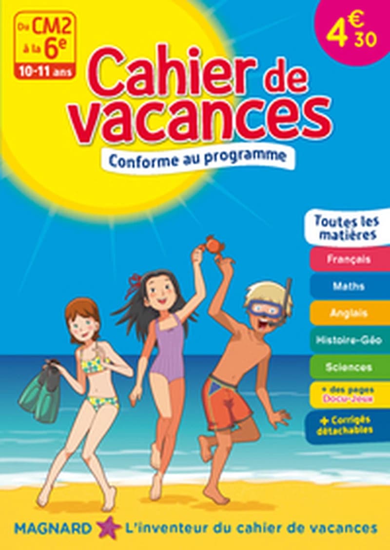CAHIER DE VACANCES DU CM2 A LA 6E 2017