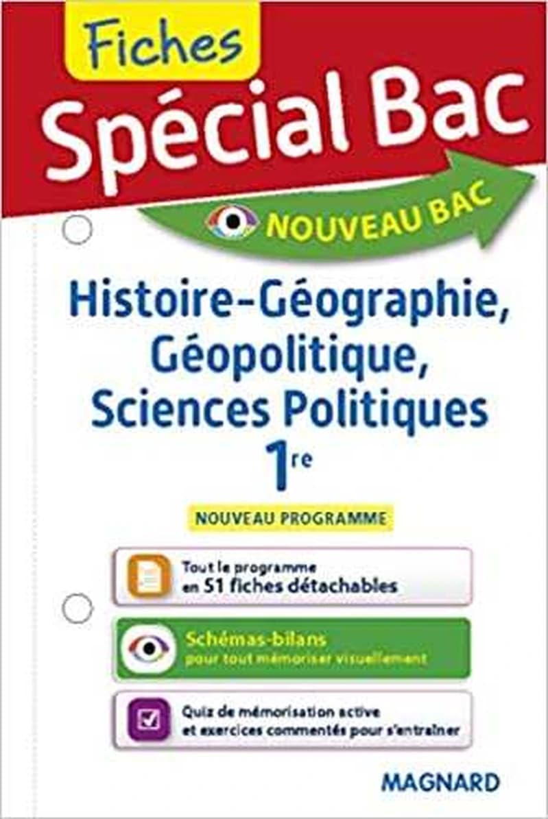 Spécial bac ; fiches histoire-géo, géopolitique, sciences po ; 1re (édition 2019)