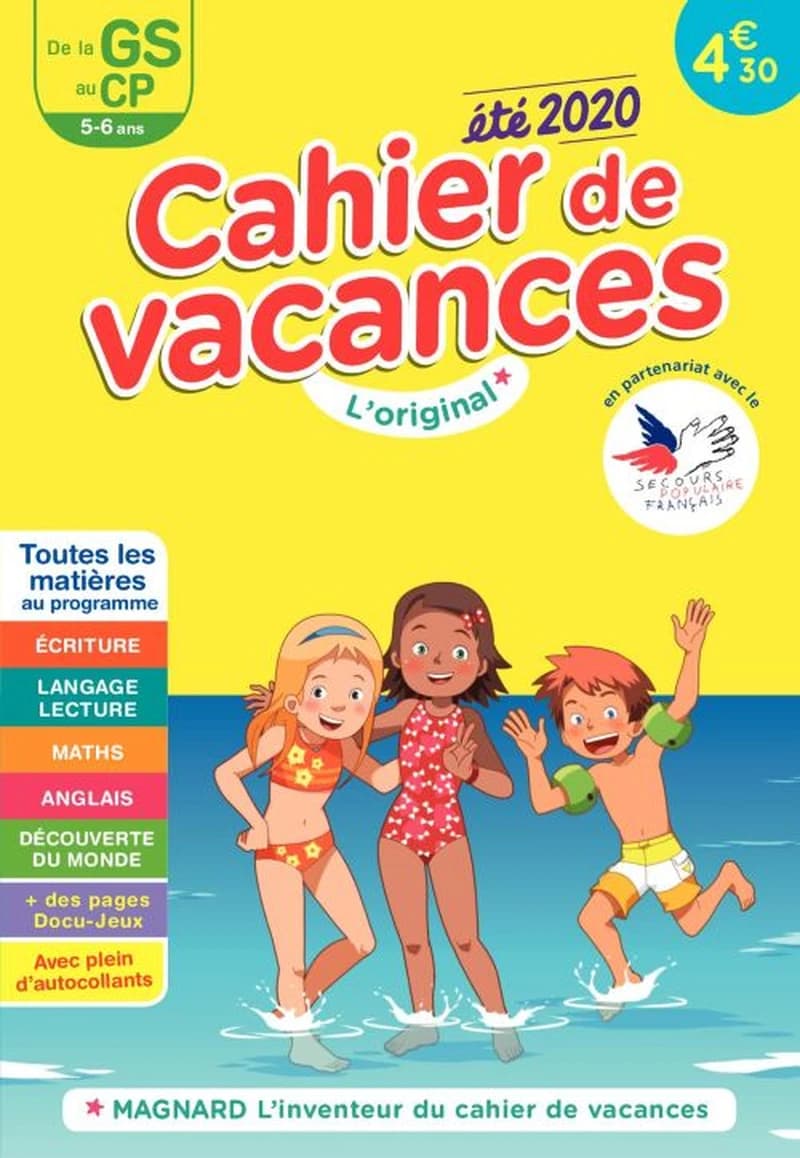 CAHIER DE VACANCES ETE 2020 DE LA GS AU CP 5-6 ANS