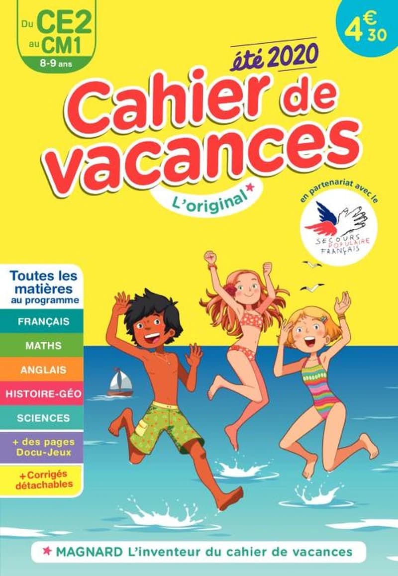CAHIER DE VACANCES ETE 2020 DU CE2 AU CM1 8-9 ANS