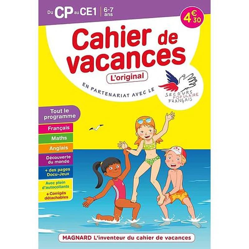 Cahier de vacances ; du CP au CE1