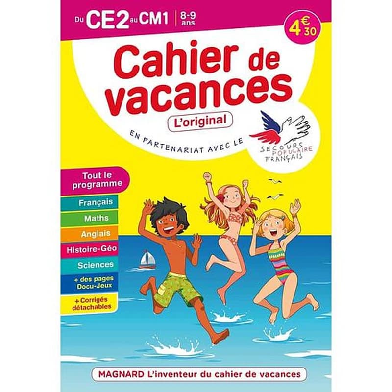 Cahier de vacances ; du CE2 au CM1