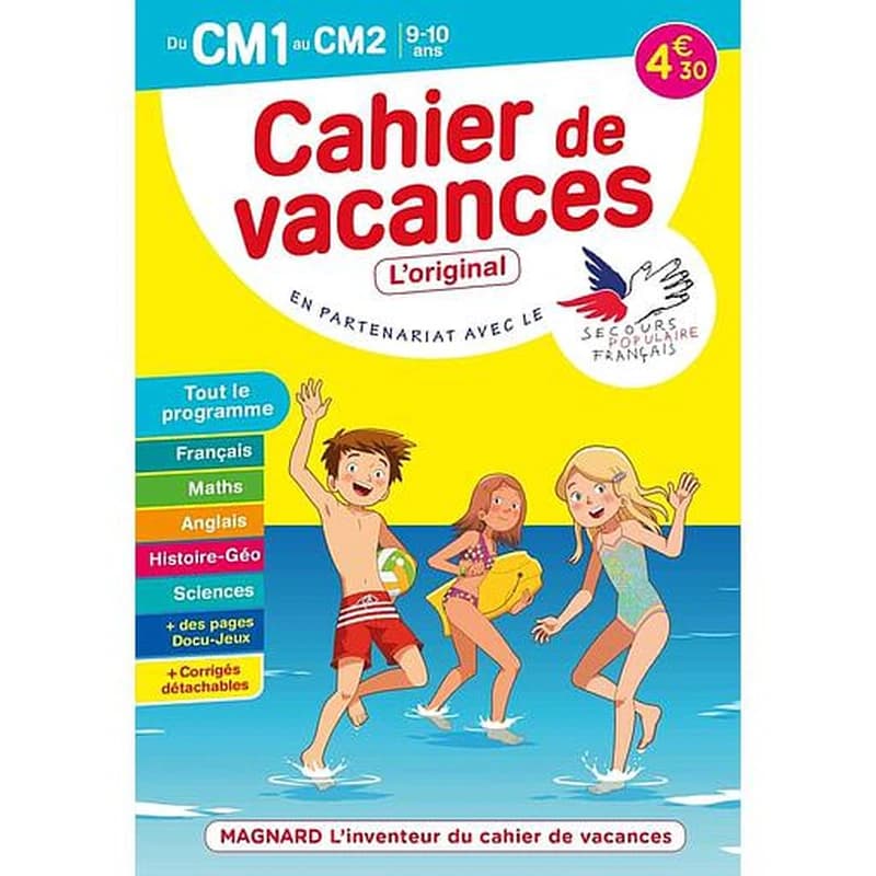 Cahier de vacances ; du CM1 au CM2