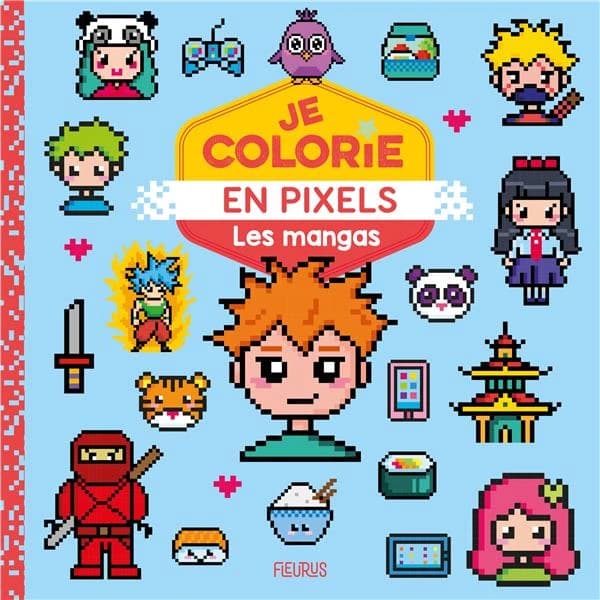 Je colorie en pixels : les mangas