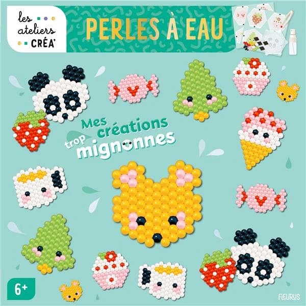 Perles à eau : Mes créations trop mignonnes. Coffret avec 1 grille, 1 vaporisateur, 1 pince, 5 aimants et + de 700 perles à eau colorées
