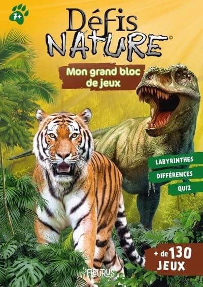 Défis nature : mon grand bloc de coloriages et jeux