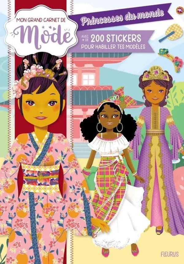 Mon grand carnet de mode : Princesses du monde