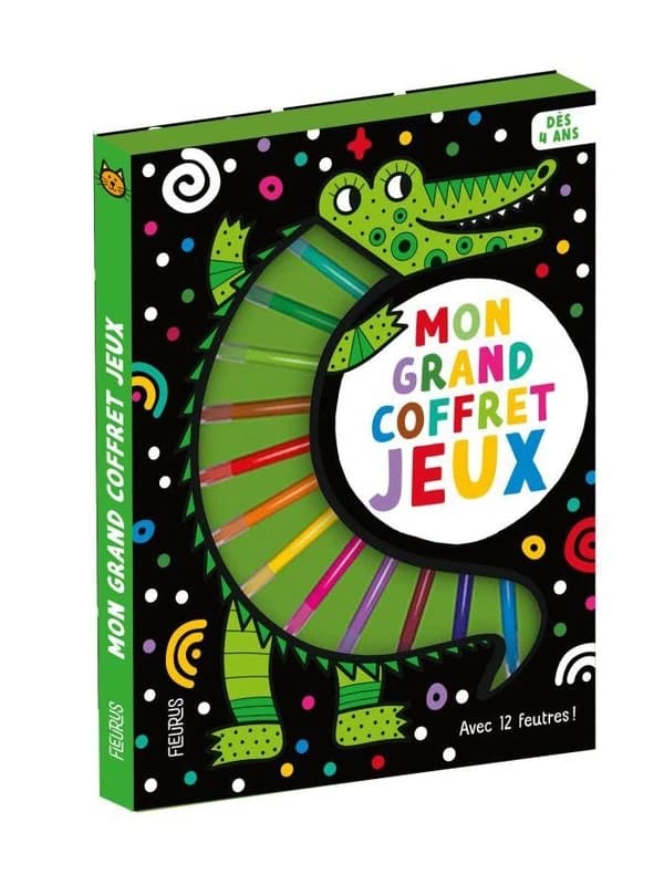 Mon grand coffret jeux avec 12 feutres