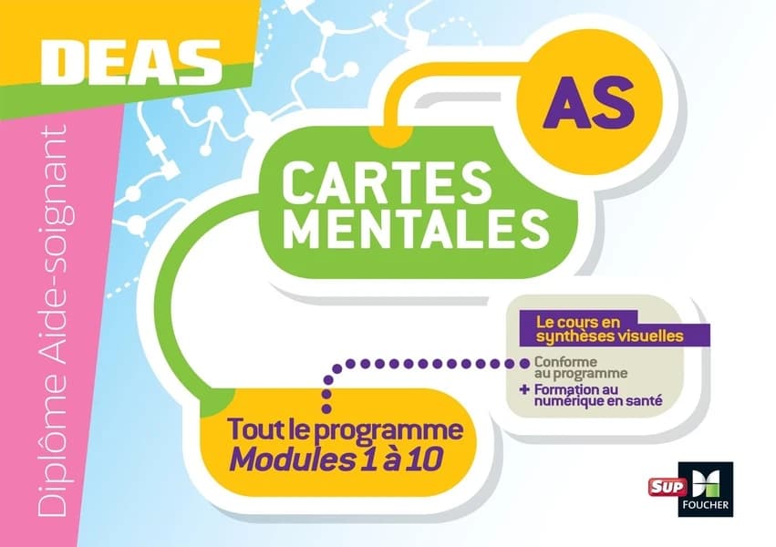 Cartes mentales AS : tout le programme, modules 1 à 10...