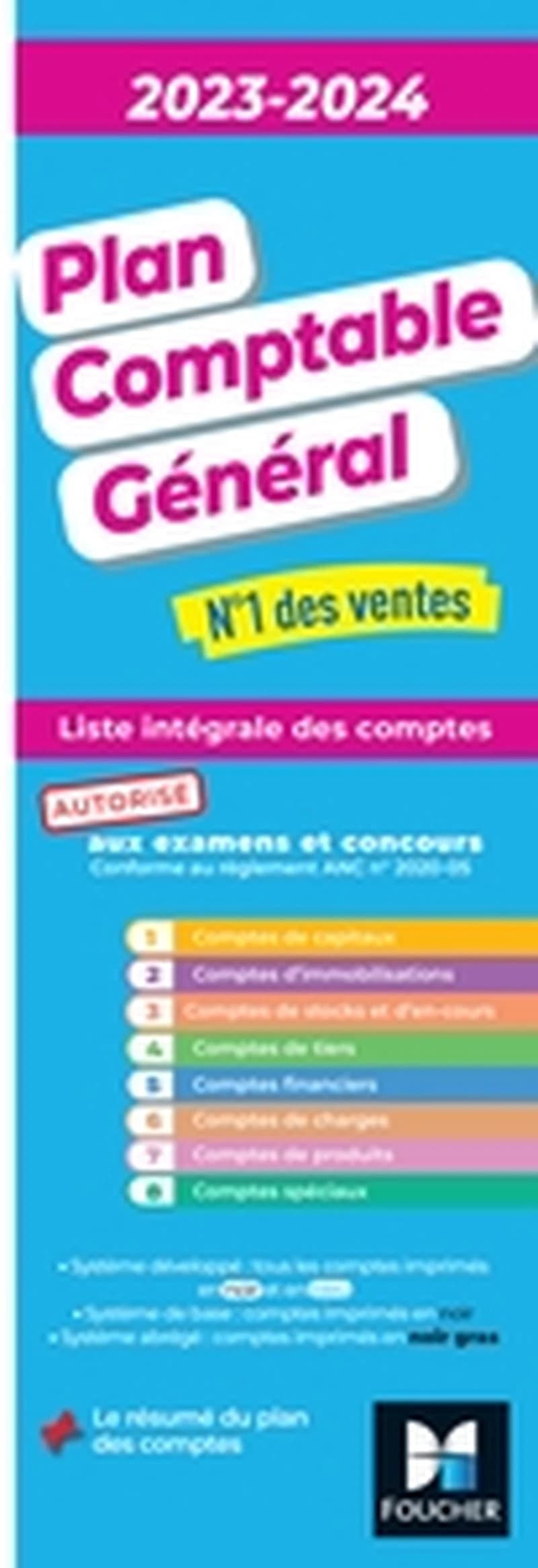 Plan comptable général : liste intégrale des comptes : autorisé aux examens et concours... ([Éd.] 2023-2024, conforme au règlement ANC n° 2020-05)