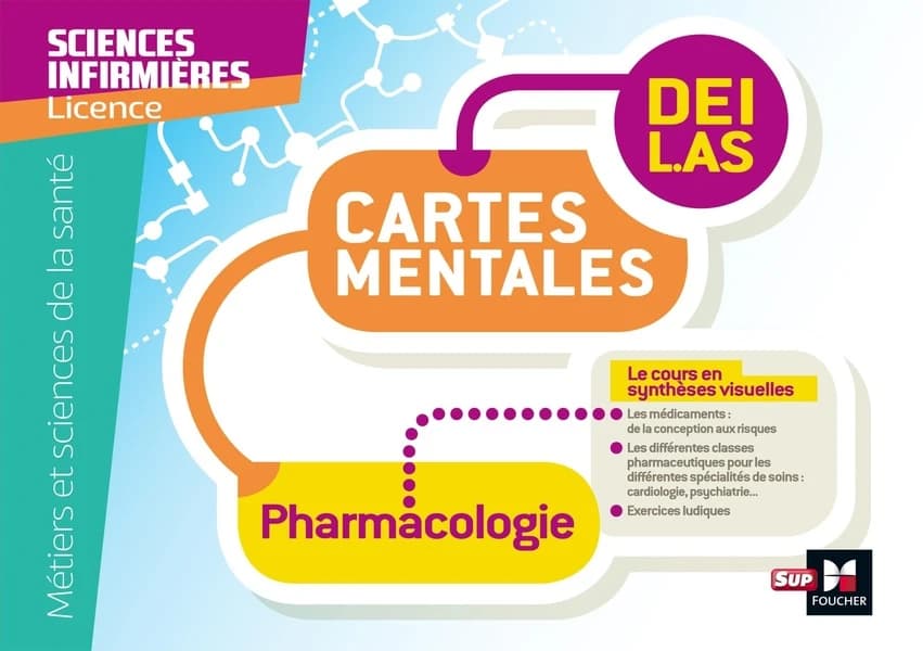Pharmacologie : cartes mentales, DEI : diplôme infirmier, sciences infirmières, licence