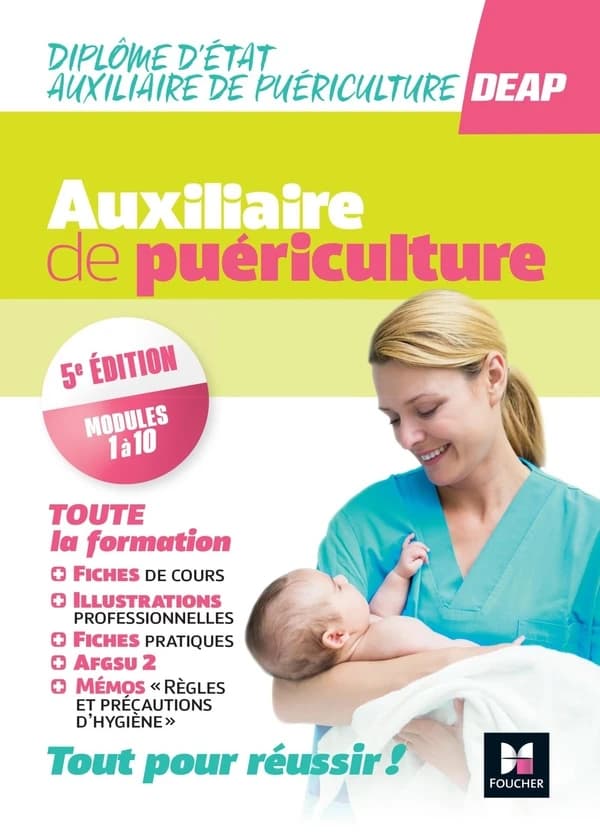 Auxiliaire de puériculture : toute la formation, modules 1 à 10 + AFGSU 2 : diplôme d'État, auxiliaire de puériculture, DEAP... (5e éd.) [sous la direction de Kamel Abbadi]