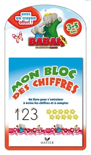Mon blocs des chiffres "Babar, les aventures de Badou" (3 - 5 ans). Avec un crayon offert