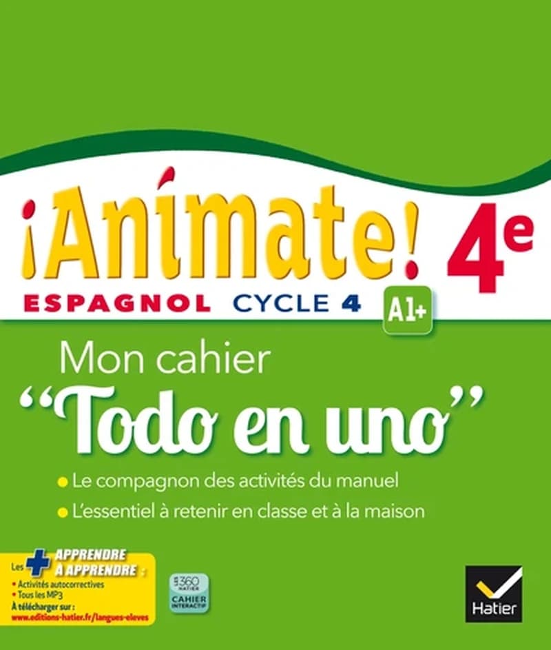 ANIMATE : espagnol ; 4ème ; todo en uno ; cahier d'activités (édition 2016)