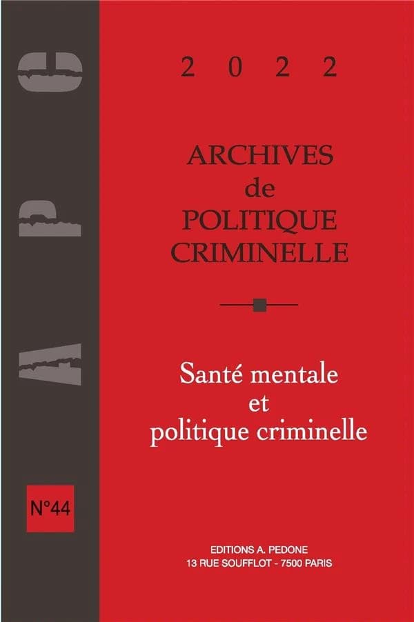 Santé mentale et politique criminelle