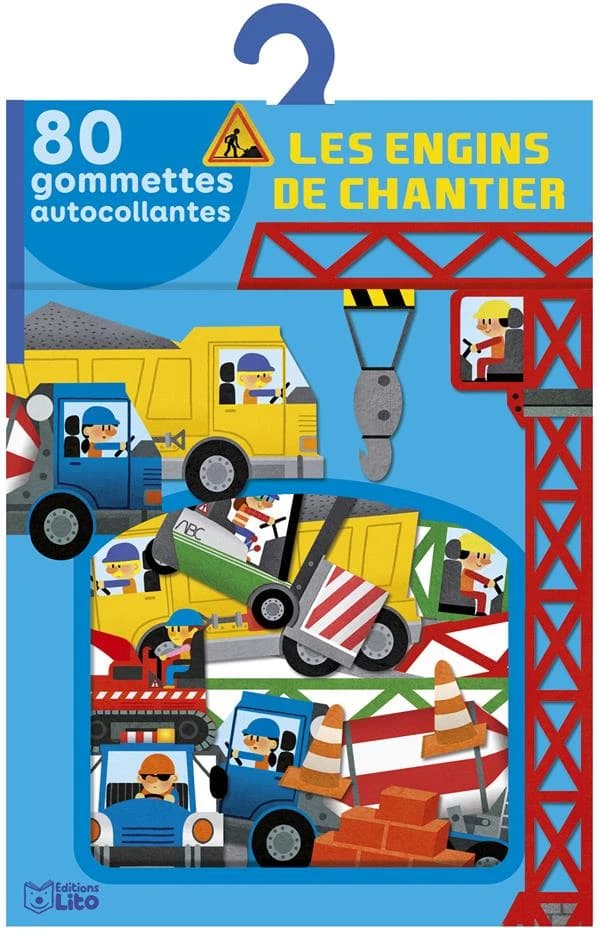 Les engins de chantier ; 80 gommettes autocollantes