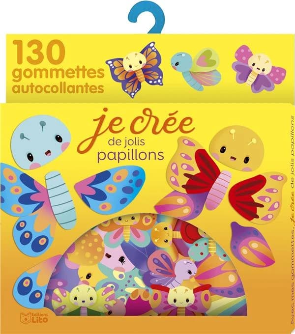 Avec mes gommettes, je crée : les papillons