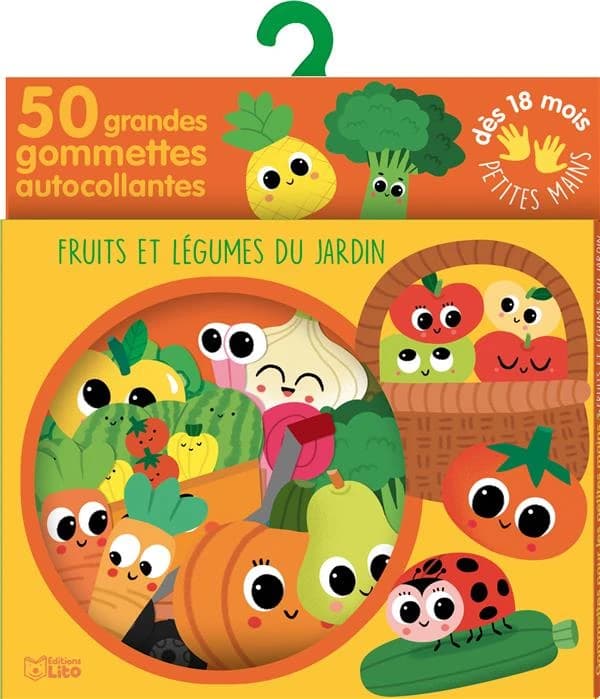 50 grandes gommettes autocolllantes : Fruits et legumes du jardin : [autocollant]