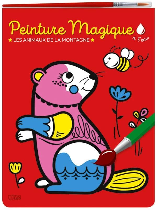 Peinture magique à l'eau ; les animaux de la montagne