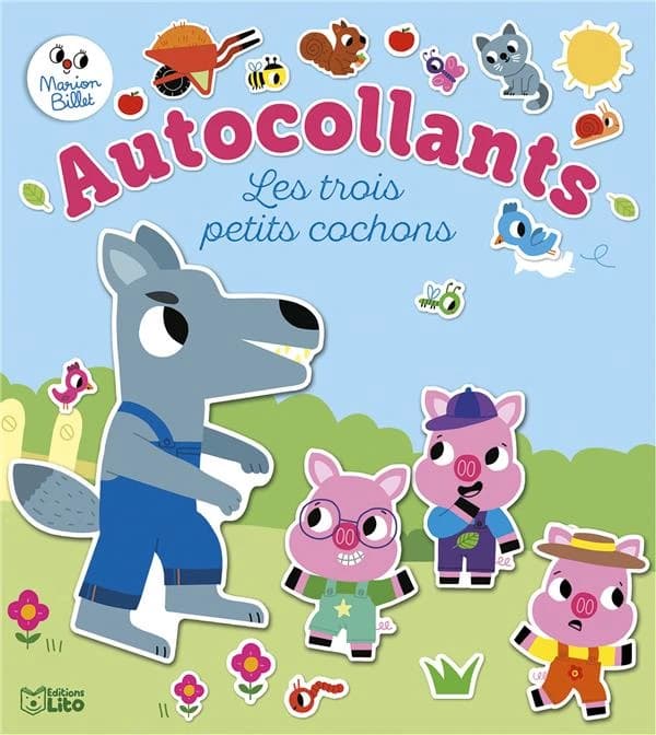 Autocollants : les trois petits cochons