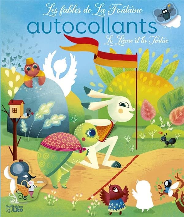 Mes fables préférées en autocollants : Le lièvre et la tortue