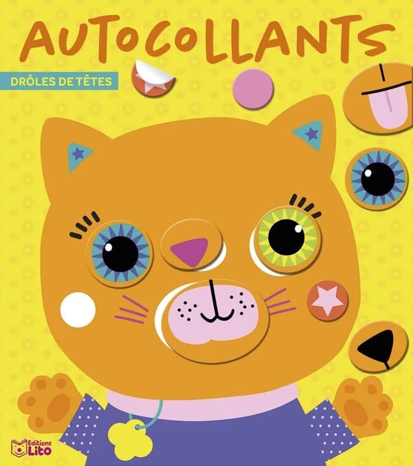 Autocollant : [les chats] : drôles de têtes : 2 ans et plus : [Autocollant]