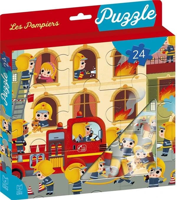 Ma boîte à puzzle : 24 pièces : pompiers