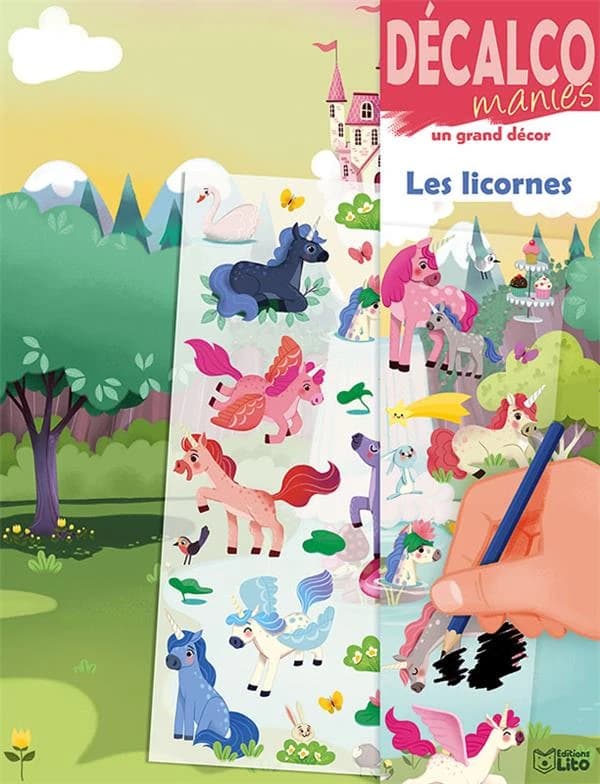 Les licornes : Décalcomanies sur un grand décor : [Autocollant]