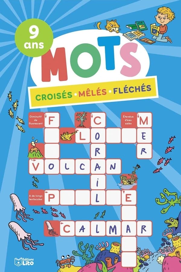 Mots croisés, mêlés, fléchés : 9 ans