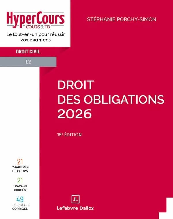 Droit des obligations 2026 (18e éd., 2025) Stéphanie Porchy-Simon,...