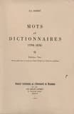 Mots et dictionnaires, 1798-1878 : Tome IX : Séducteur-Tâte