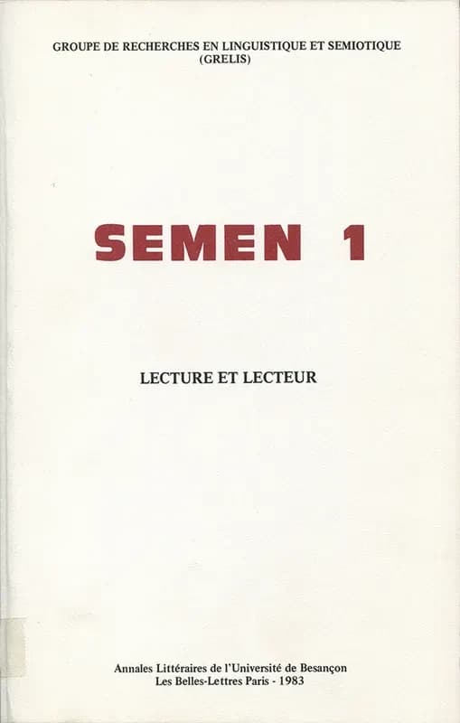 Lecture et lecteur : travaux du GRELIS : séminaires 1980-81