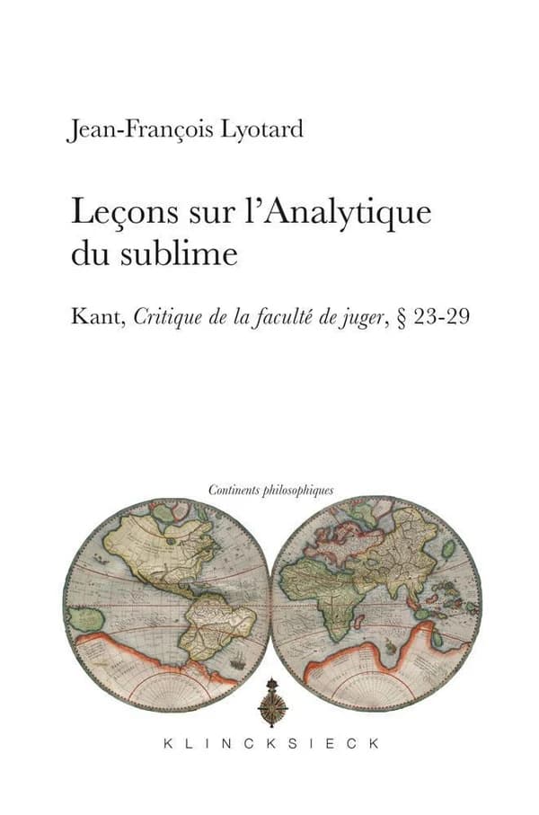 Leçons sur l'analytique du sublime : Kant, "Critique de la faculté de juger", [paragraphes] 23-29