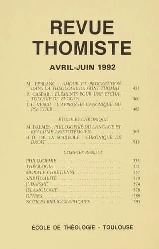 Revue Thomiste - 2