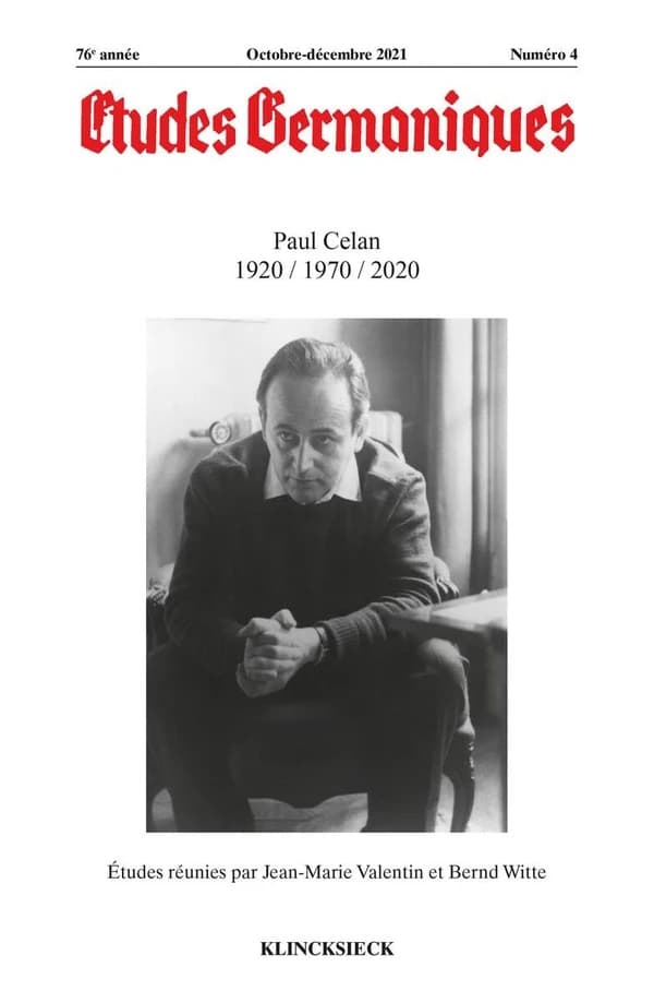 Revue études germaniques n.4 : Paul Celan 1920