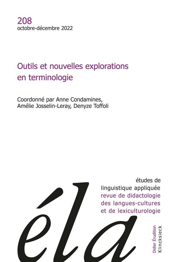 Etudes de linguistique appliquee n 208 (4-2022) (édition 2022)