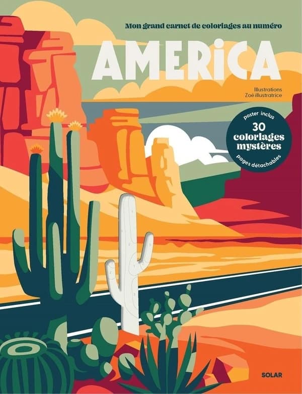 Mon grand carnet de coloriages au numéro : America