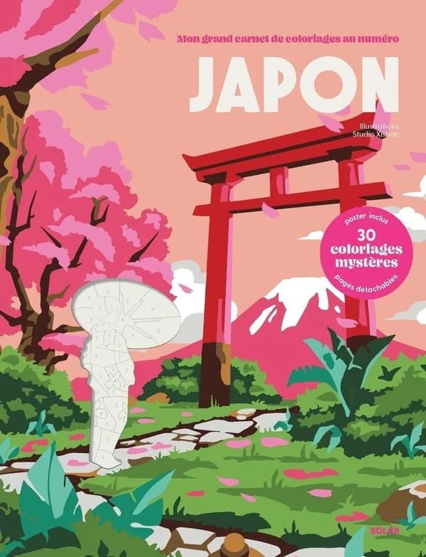 Mon grand carnet de coloriages au numéro : Japon
