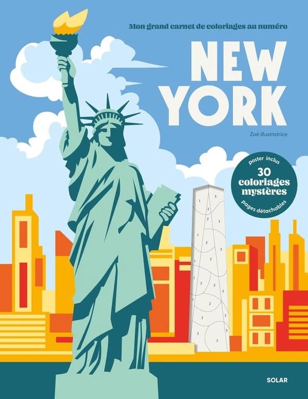 Mon grand carnet de coloriages au numéro : New York