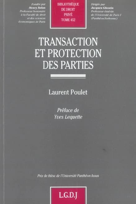 Transaction et protection des parties