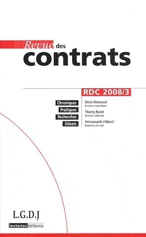 Revue des contrats Tome 3 (édition 2008)