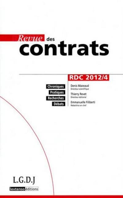 Revue des contrats n.2012
