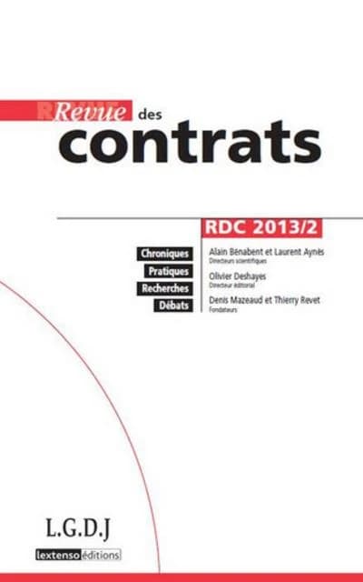 Revue des contrats n.2 : 2013