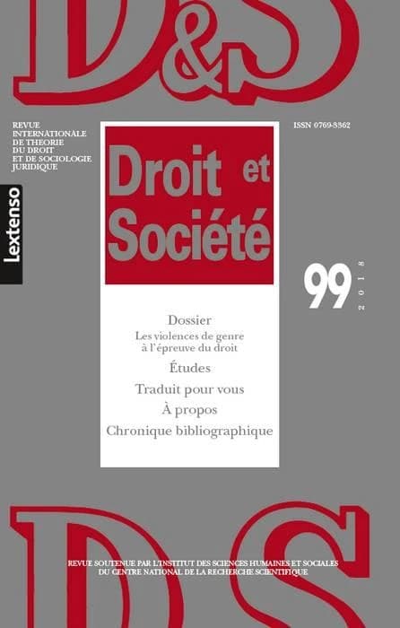 Droit et société n.99 : les violences de genre à l'épreuve du droit