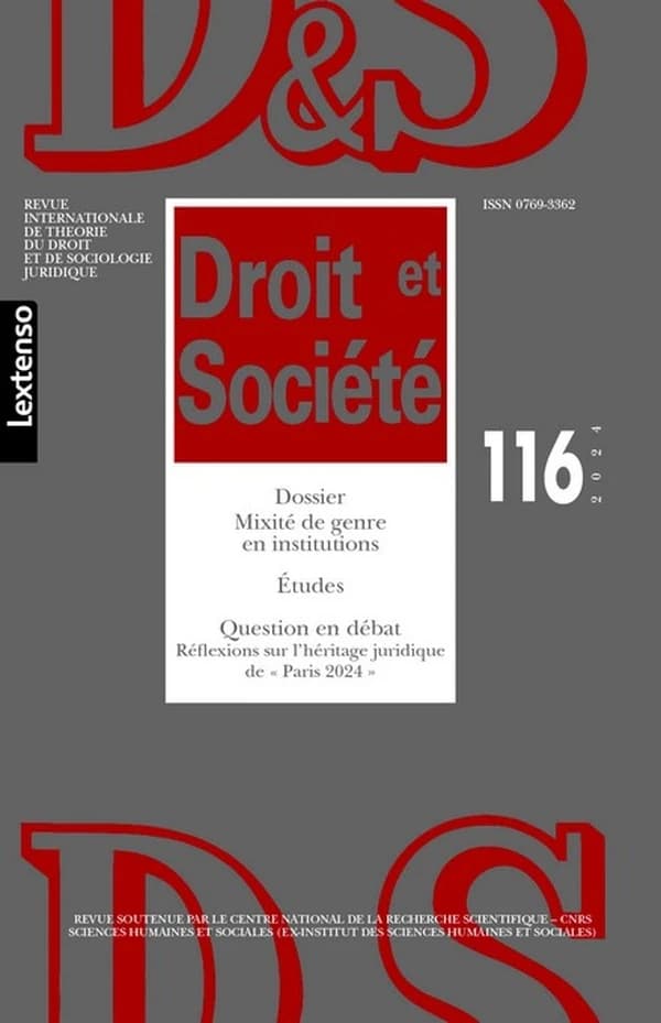Droit et société n.116-2024 : Dossier : Mixité de genre en institutions