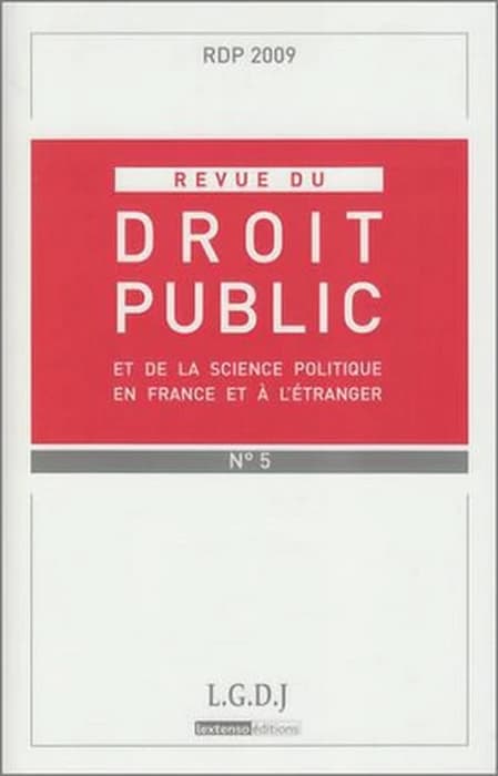 Revue du droit public n 5 2009