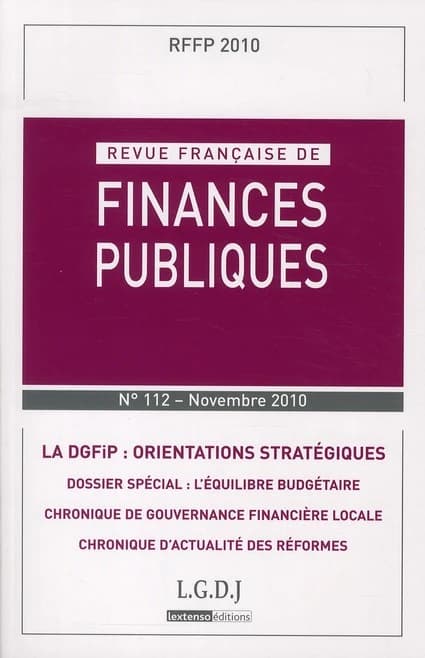 Revue française de finances publiques n.112