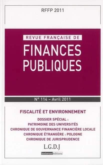 Revue française de finances publiques n.114 : fiscalité et environnement